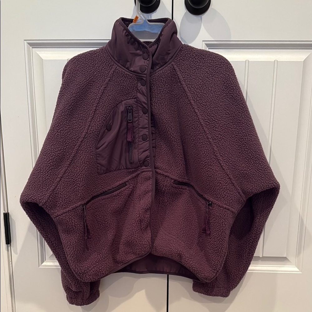 NWOT Free People Movement Hit the Slopes Plum Fleece Jacket